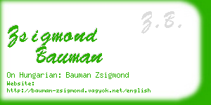 zsigmond bauman business card